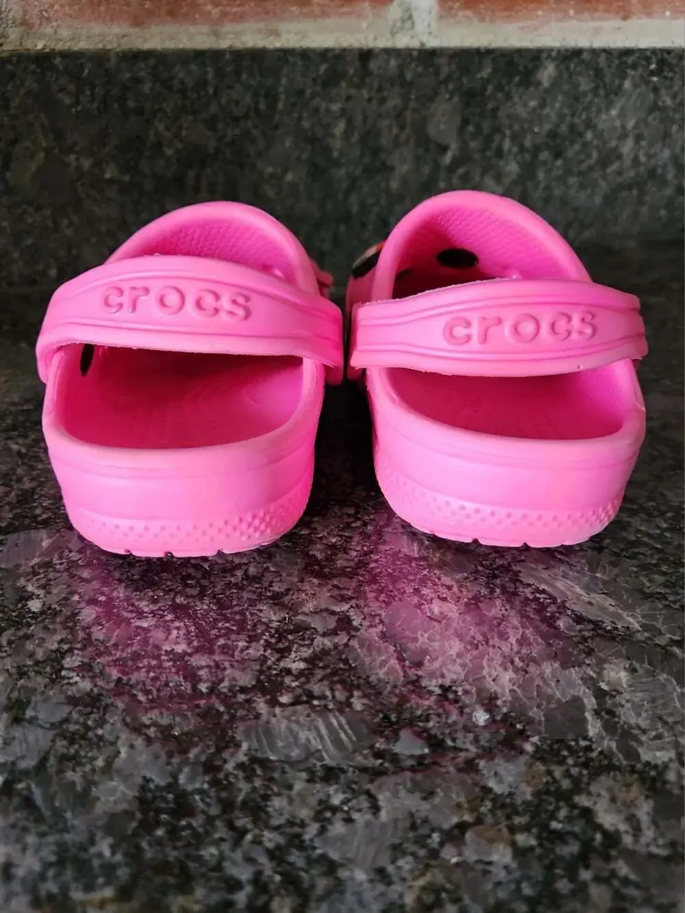 Crocs Classic Girls Pink Slip-On Clog Shoes Heel Strap  Little Kids Size  C7